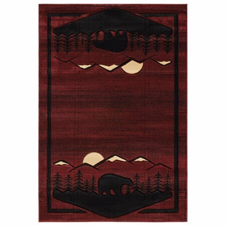 UNITED WEAVERS OF AMERICA Cottage Treetops Burgundy Area Rectangle Rug, 5 ft. 3 in. x 7 ft. 6 in. 2055 41234 69